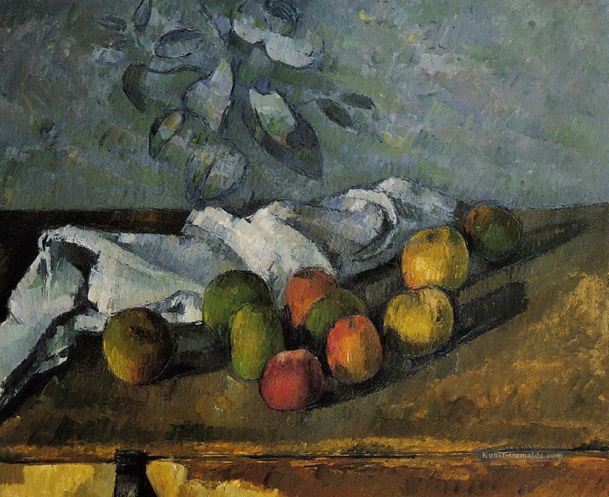 Äpfel und eine Serviette Paul Cezanne Ölgemälde